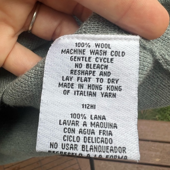 *Imperfect* Eileen Fisher Sweater Women's Medium Gray Full Zip 100% Wool - Picture 8 of 12